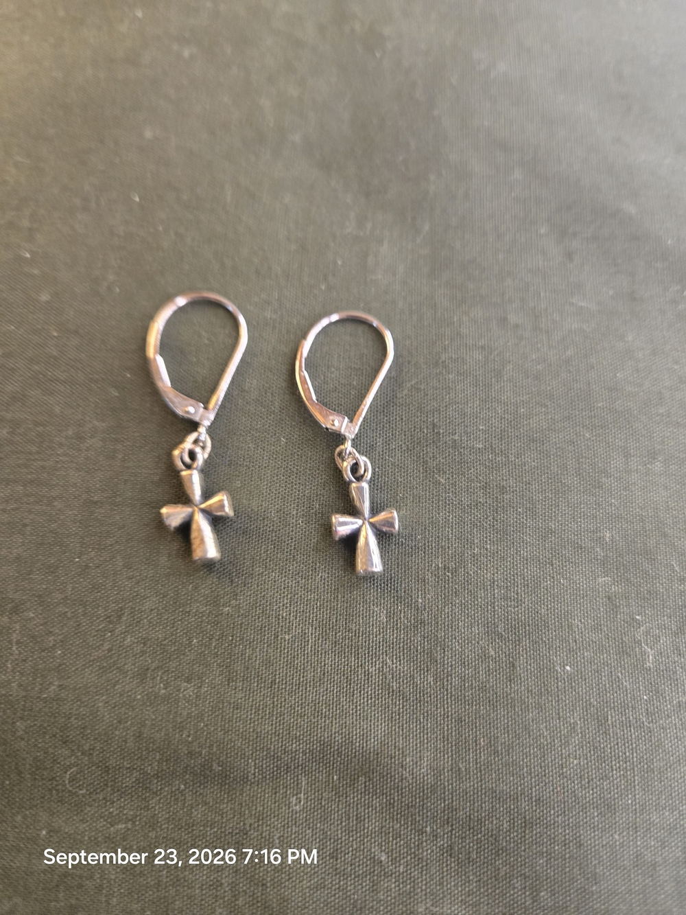 James Avery Silver Cross Drop Earrings Dangle Style